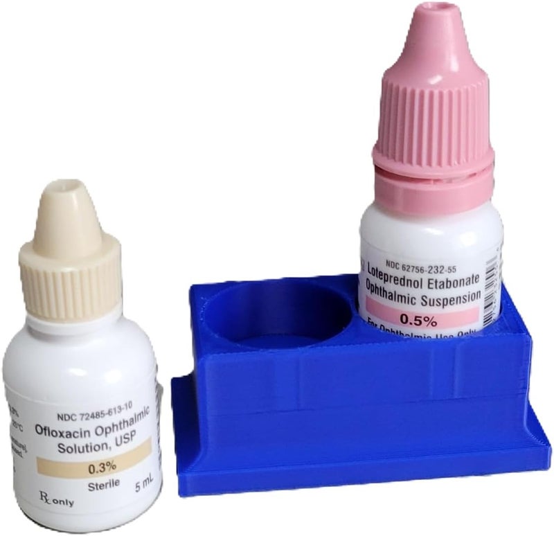 Znet3D Eye Drop Bottle Organizer, 2-Slot Stand (Blue) - Image 2